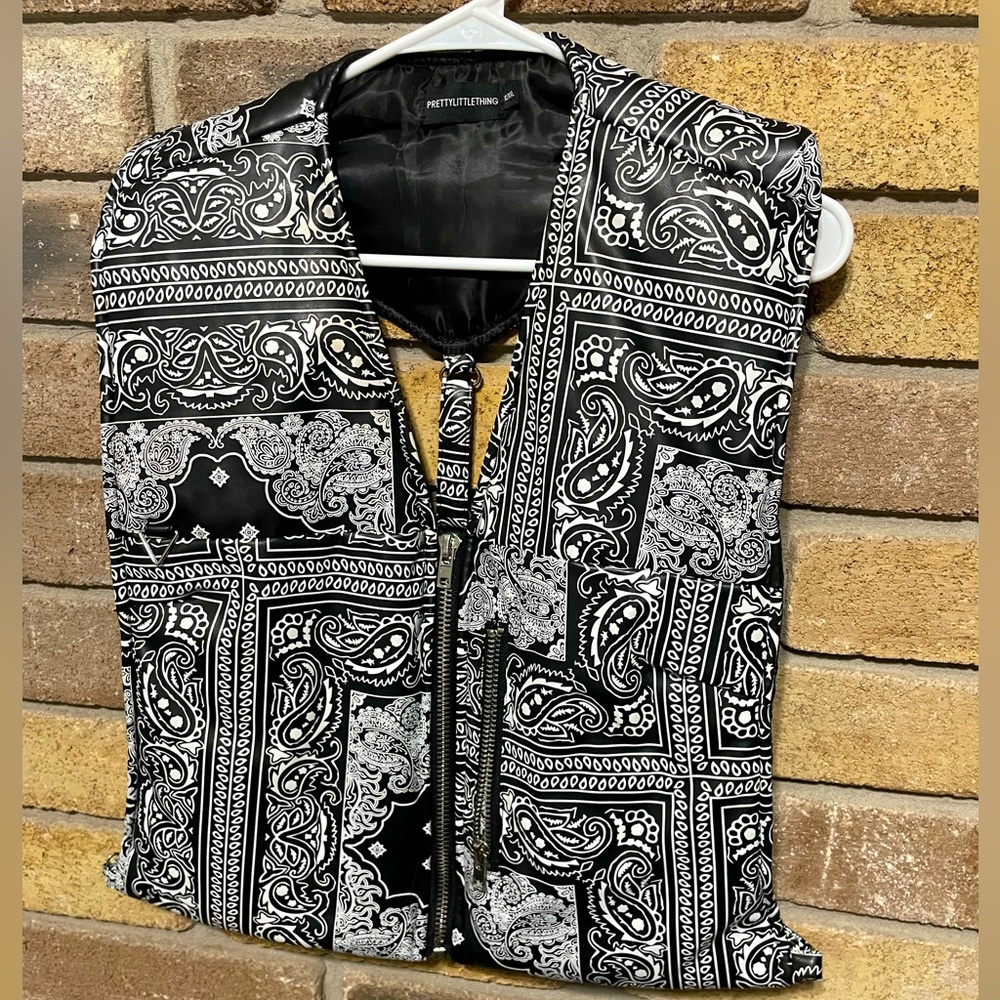 Black and White Paisley Vest
